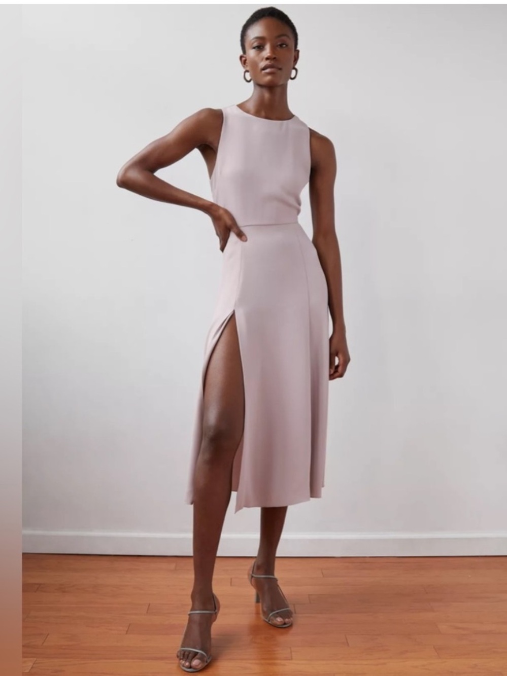 Aritzia Babaton Soft Pink Hampton Dress